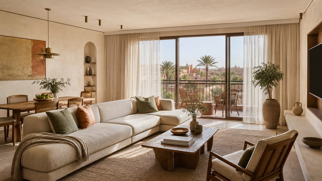 Appartement contemporain lumineux aménagé à Marrakech