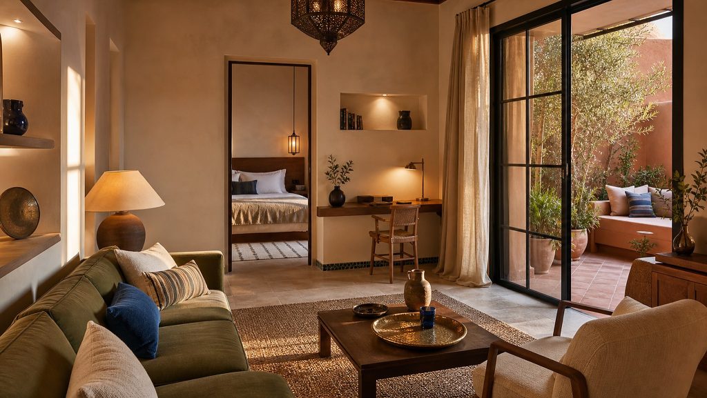 Intérieur à Marrakech conçu pour le confort et la rentabilité locative