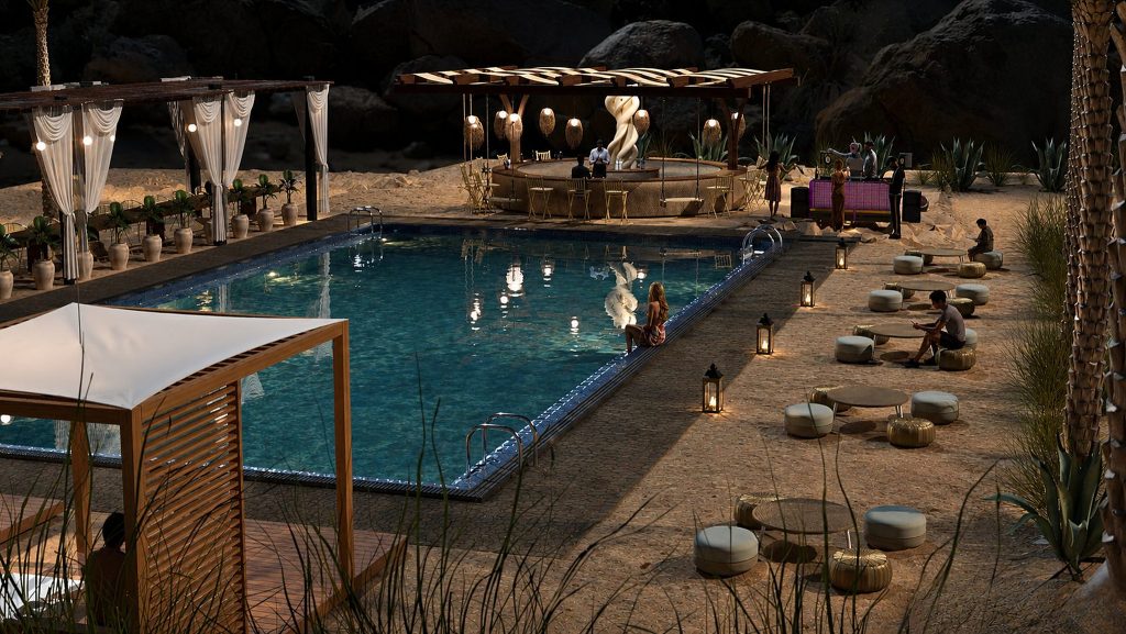 Rendu 3D du projet Eva Luxury Camp Agafay à Agafay, Marrakech — vue 01