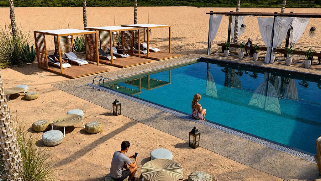 Rendu 3D du projet Eva Luxury Camp Agafay à Agafay, Marrakech — vue 08