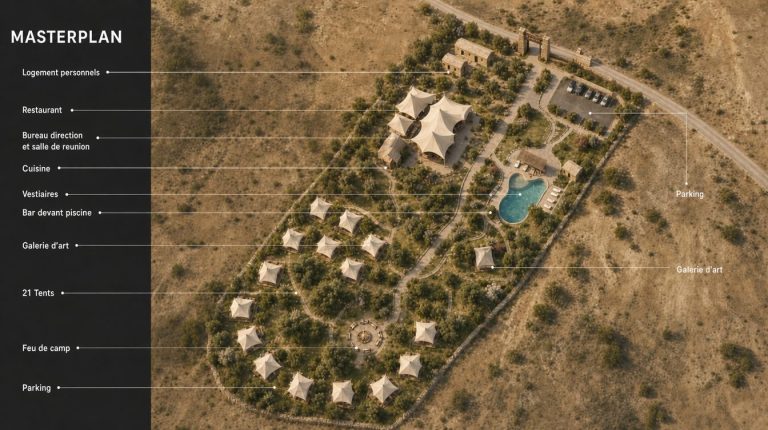 Rendu 3D du projet Eva Luxury Camp Agafay à Agafay, Marrakech — vue 22