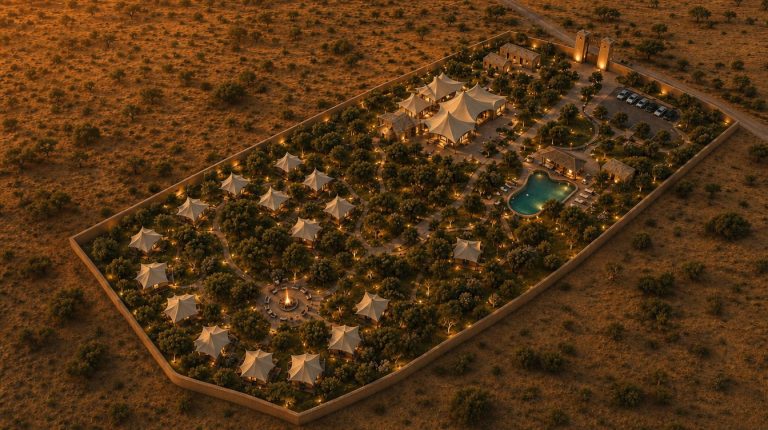 Rendu 3D du projet Eva Luxury Camp Agafay à Agafay, Marrakech — vue 24