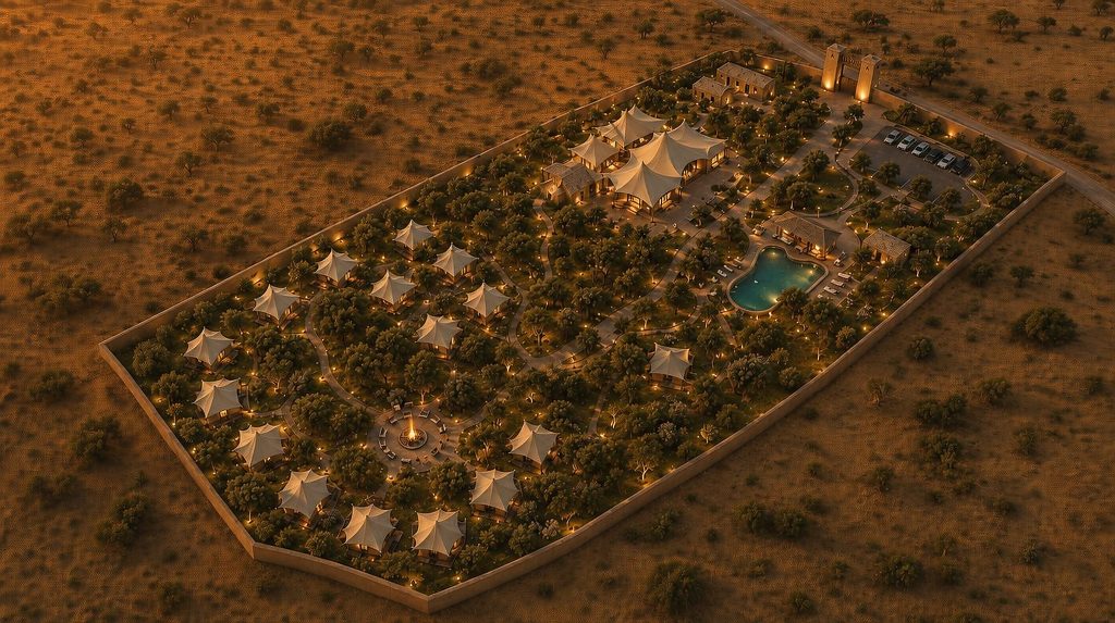 Rendu 3D du projet Eva Luxury Camp Agafay à Agafay, Marrakech — vue 25