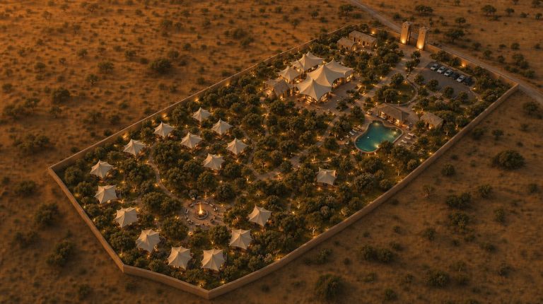 Rendu 3D du projet Eva Luxury Camp Agafay à Agafay, Marrakech — vue 25