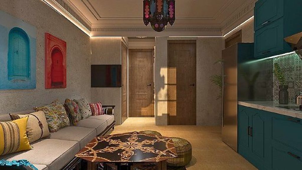 Rendu 3D du projet Chefchaouen Guesthouse à Chefchaouen, Maroc — vue 02