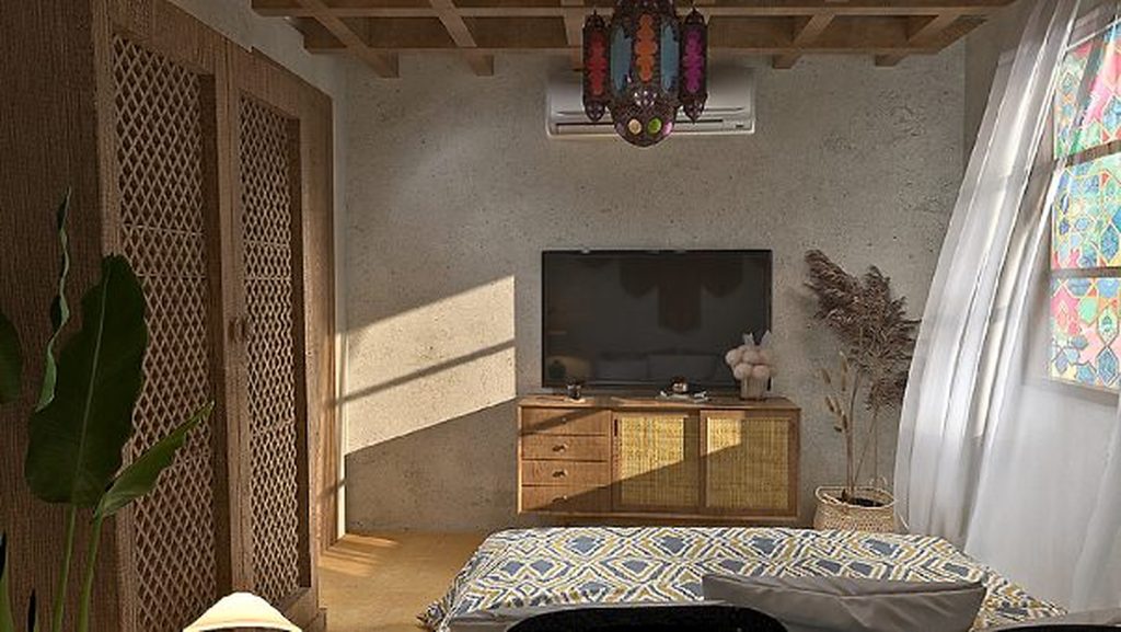 Rendu 3D du projet Chefchaouen Guesthouse à Chefchaouen, Maroc — vue 04