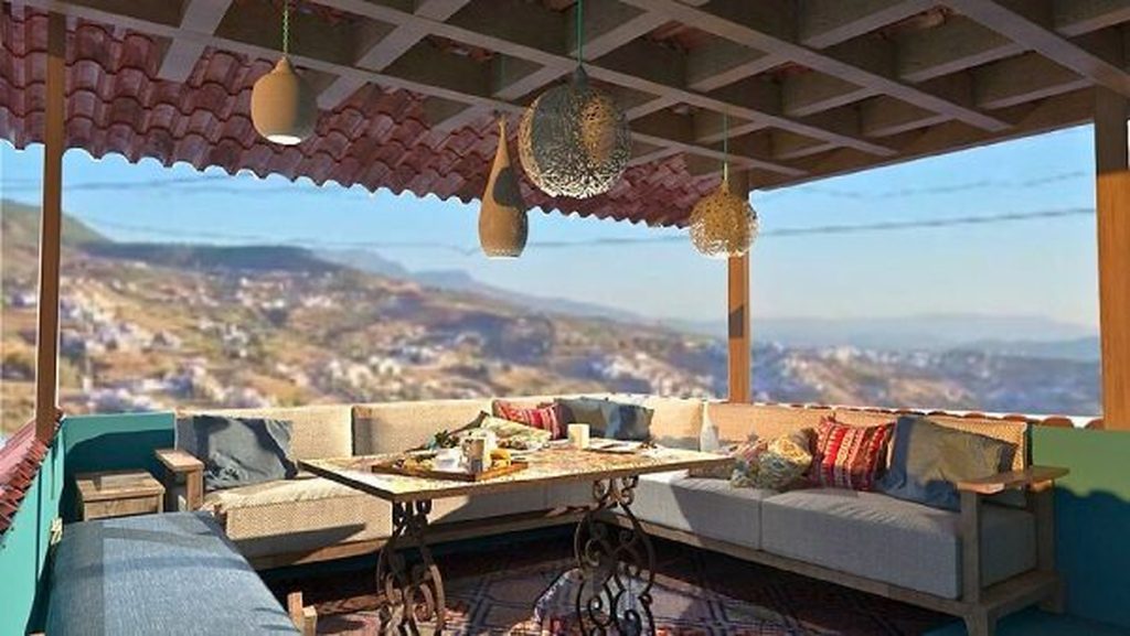 Rendu 3D du projet Chefchaouen Guesthouse à Chefchaouen, Maroc — vue 07