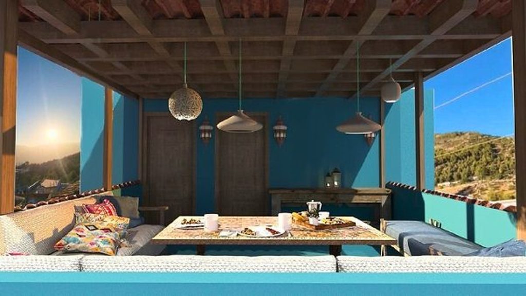 Rendu 3D du projet Chefchaouen Guesthouse à Chefchaouen, Maroc — vue 09